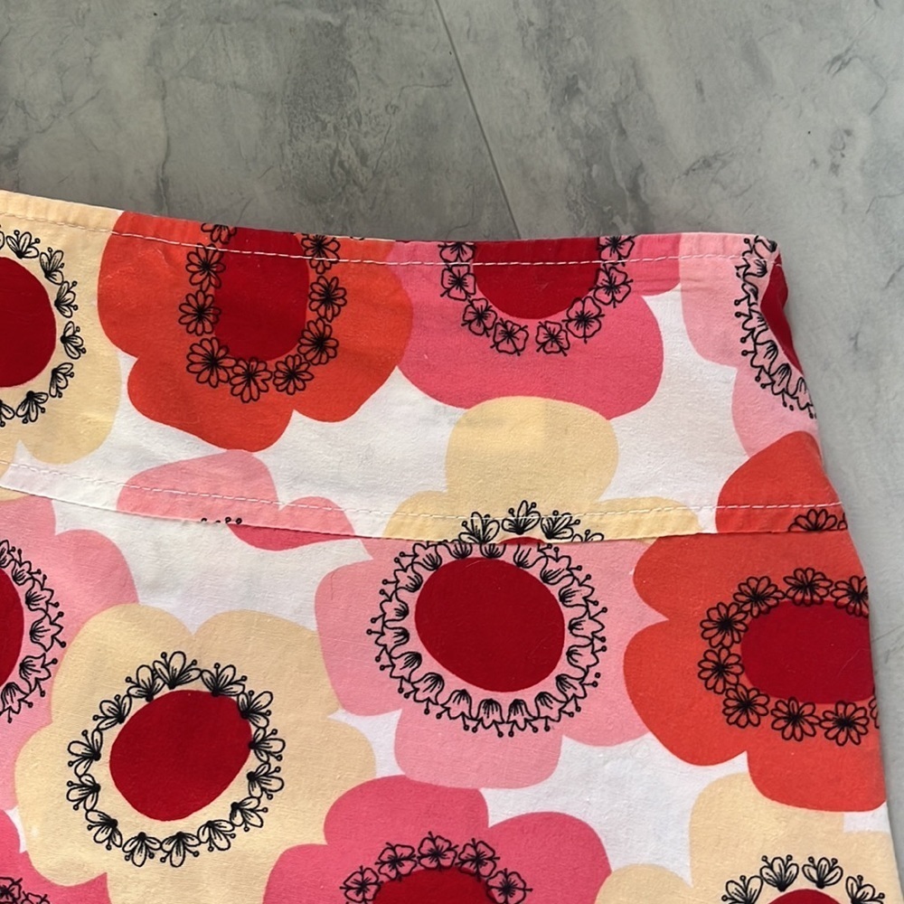 A. Byer High waist floral A-line skirt orange pink yellow white Size 3 Jr. EUC - Picture 2 of 6